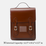 Women's Satchel Backpack Vertical Leather Satchel Backpack