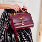 Women's Satchel Bag Purse burgundy handbags leather