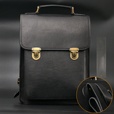 black genuine leather rucksack womens