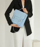 blue leather purse backpacks for women