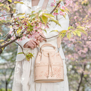 New Arrival Nature Leather Cherry Bucket Bags