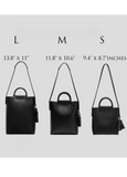 Medium Leather Tote Simple Leather Tote Bag Medium Black Leather Purse For Ladies 