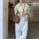 Dome Leather Crossbody Bag Dome Shaped Leather Bag Genuine Leather Dome Bag Womens - Annie Jewel