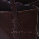 details of Womens Black Leather Tote Bag Genuine Leather Tote Bag With Zipper - Annie Jewel