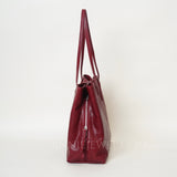 Womens burgundy Leather Tote Bag Genuine Leather Tote Bag With Zipper - Annie Jewel