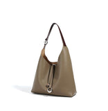 gray Leather Hobo Shoulder Bag Slouchy Leather Hobo Bag Womens 