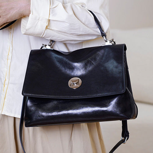 Genuine Leather Satchel Handbag For Women