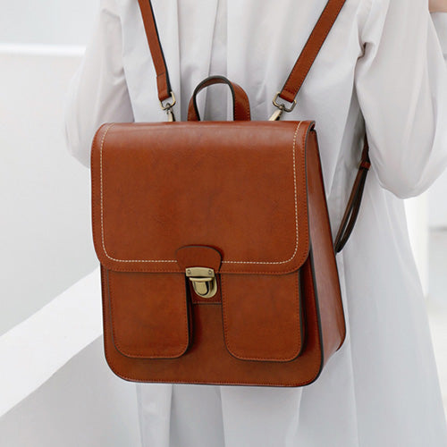 Real leather backpack womens online