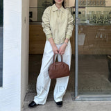 Dome Leather Crossbody Bag Dome Shaped Leather Bag Genuine Leather Dome Bag Womens - Annie Jewel