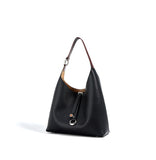 black Leather Hobo Shoulder Bag Slouchy Leather Hobo Bag Womens 