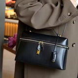 Black Leather Vanity Bag