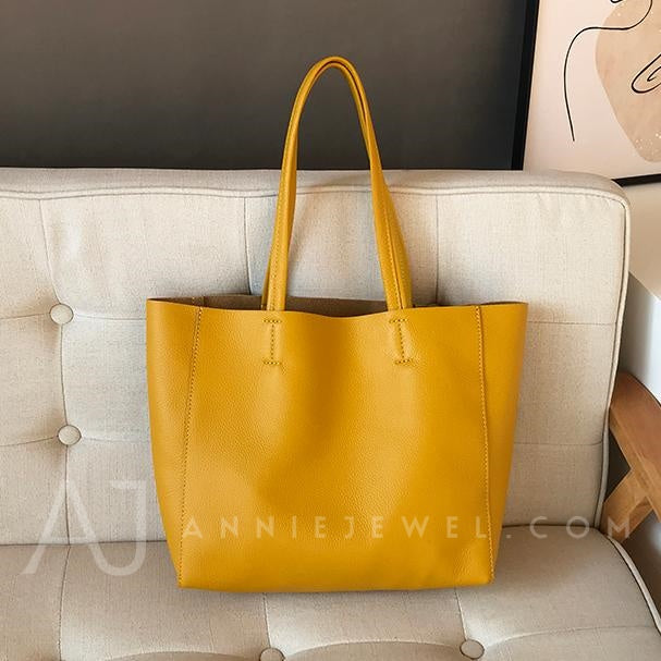 Tote Bag Yellow Leather Top Michael Kors Women's Charlotte Large