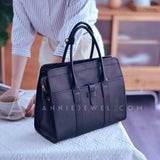 best black leather tote Structured Leather Tote black leather laptop tote Womens