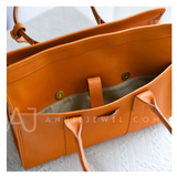 Genuine Leather Laptop Satchel Tote Structured Leather Tote tan leather Womens