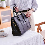 Genuine Leather Laptop Satchel Tote Structured Leather Tote Womens