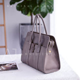 genuine leather tote bag with zipper grey leather tote bag Womens