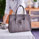 Genuine Leather Laptop Satchel Tote grey leather tote bag Womens