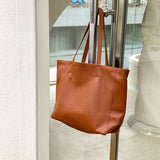 Women's brown Leather Tote Soft Leather Tote Bag With Zipper Shopper Tote Bag Leather