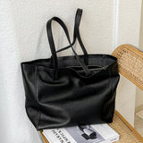 Big Leather Tote Bag For Women Soft Tote Bags Simple Leather Tote Bag 