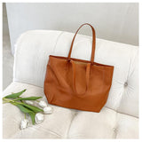 Women's brown Leather Tote Soft Leather Tote Bag With Zipper Shopper Tote Bag Leather