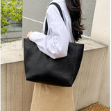 Big Leather Tote Bag For Women Soft Tote Bags Simple Leather Tote Bag 