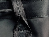 detail of Black Drawstring Nylon Tote Bag Utility Nylon Tote Bag With Front Zipper Pocket Womens - Annie Jewel