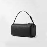 Black Genuine Leather Box Crossbody Bag With Zipper Small Leather Canteen Bag Womens 