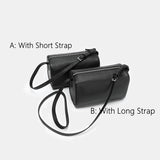 Black Genuine Leather Box Crossbody Bag With Zipper Small Leather Canteen Bag Womens 