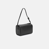 Black Genuine Leather Box Crossbody Bag With Zipper Small Leather Canteen Bag Womens 