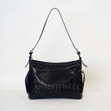 Black Leather Bag Hobo Black Leather Hobo Bags Shoulder Bag Womens - Annie Jewel