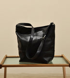 Black Leather Bucket Bag Hobo Genuine Leather Bucket Shoulder Bag Womens - Annie Jewel