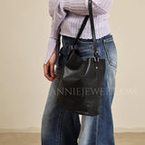 black leather bucket bag Black Leather Hobo Bags Black Leather Hobo Shoulder Bag Womens