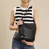 black leather bucket bag Black Leather Bag Hobo Black Leather Hobo Shoulder Bag Womens