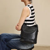 black leather bucket bag Black Leather Bag Hobo Black Leather Hobo Shoulder Bag Womens