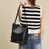 black leather bucket bag Black Leather Bag Hobo Black Leather Hobo Shoulder Bag Womens