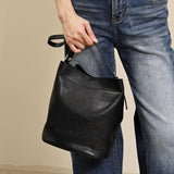 black leather bucket bag Black Leather Bag Hobo Black Leather Hobo Shoulder Bag Womens