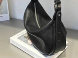 Women's Hobo Shoulder Bags Black Leather Hobo Shoulder Bag Zip Hobo Bag 