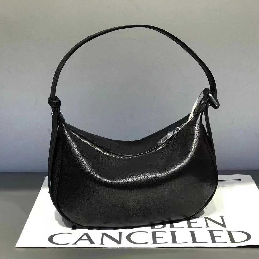 Women's Hobo Shoulder Bags Black Leather Hobo Shoulder Bag Zip