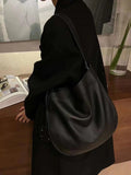 Black Leather Hobo Black Slouchy Purse Black Hobo Crossbody Bag Womens