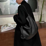 Black Leather Hobo Black Slouchy Purse Black Hobo Crossbody Bag Womens