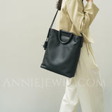 Black Leather Laptop Bags Tall Leather Tote Bag With Shoulder Strap Womens 