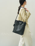 Black Leather Laptop Bags Tall Leather Tote Bag With Shoulder Strap Womens 