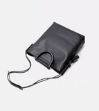 Black Leather Laptop Bags Tall Leather Tote Bag With Shoulder Strap Womens 