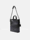 Black Leather Laptop Bags Tall Leather Tote Bag With Shoulder Strap Womens 