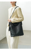 Black Leather Laptop Bags Tall Leather Tote Bag With Shoulder Strap Womens 