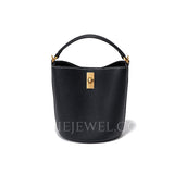 Women's Crossbody Bucket Bag Black Leather Small Leather Bucket Bag Crossbody 