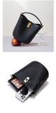 Women's Crossbody Bucket Bag Black Leather Small Leather Bucket Bag Crossbody 