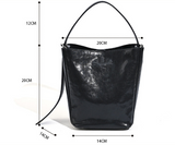Women's Crossbody Bucket Bag Black Leather Small Leather Bucket Bag Crossbody - Annie Jewel
