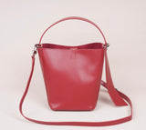 Women's Crossbody Bucket Bag Black Leather Small Leather Bucket Bag Crossbody - Annie Jewel