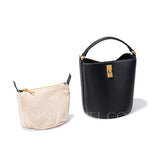 Women's Crossbody Bucket Bag Black Leather Small Leather Bucket Bag Crossbody 